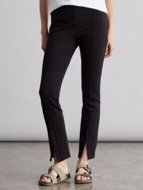 Elizabeth and James Pants Black Split Hem Zip Slit Ankle Pants Stretchy Size XL